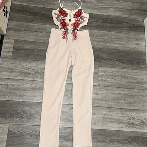 Floral cut out jumpsuit
